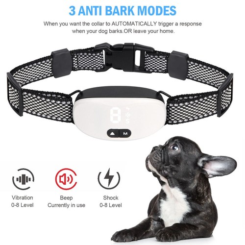 Auto Anti Bark Dog Collar Rechargeable Stop Barking Non-Shock Humane Waterproof - Picture 9 of 19