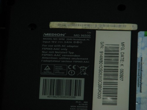 Case Down Medion MD96500 2464782-27051