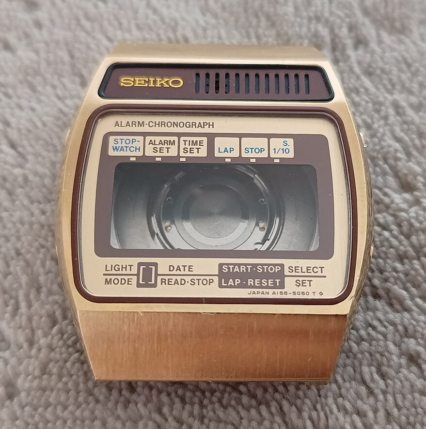 SEIKO セイコー デジタル ヴィンテージ A158-5070 Seiko Quartz A158-5070 Digital Alarm Men's Watch For Parts