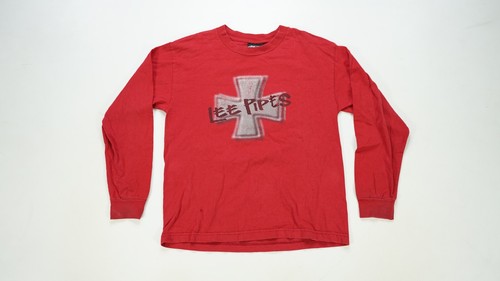 Rara T-Shirt Vintage PIPE Skateboard Maniche Lunghe Anni 2000 Skater Rossa Giovani - Foto 2 di 11