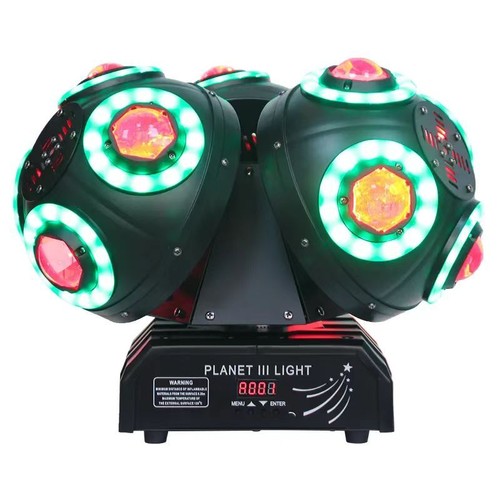 Disco ClubLight Spinning Light Balls 3 Heads Beam Laser Strobe Led DJ Lighting - Picture 2 of 7