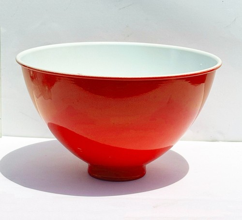 NUEVO 7-1/8" Dia Metal Domo Lámpara Luz Pantalla Colgante Rojo Esmalte Estilo Industrial - Imagen 4 de 5