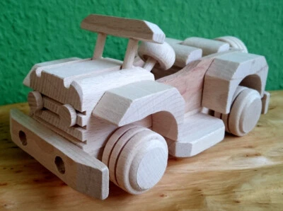 Geländewagen - Holzspielzeug Fahrzeug Auto Kinder Jeep Quad Wagen Spielen Holz - Bild 1 von 4