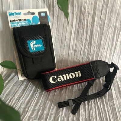 BIG FOOT point shoot camera case w/ belt loop shoulder strap Canon camera strap