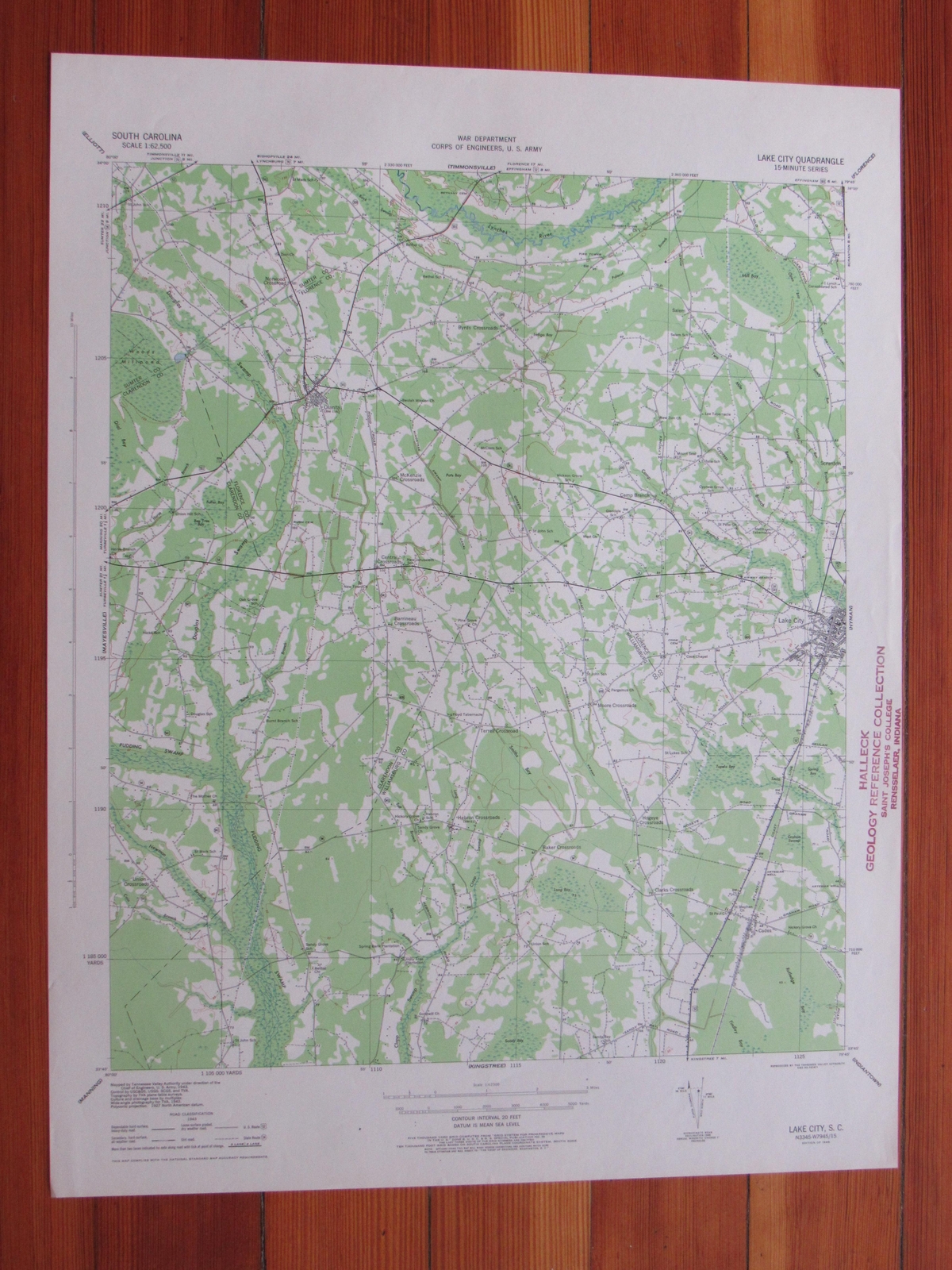 Lake City South Carolina 1946 Original Vintage USGS Topo Map eBay