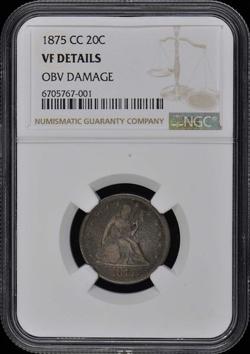 1875-CC Twenty-Cent Piece 20C NGC VF Details - Picture 1 of 4