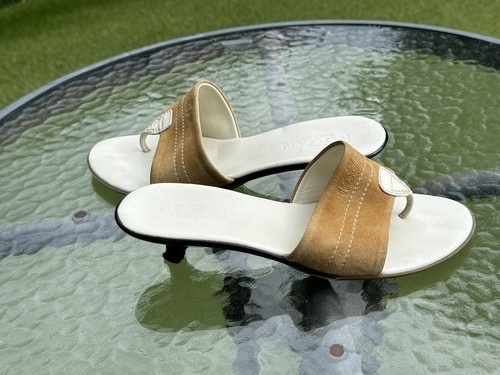 HOGAN Beige Brown Silver Mules Slippers Summer Shoes Sandals Women EU 36 UK 3 - Picture 4 of 10