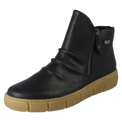 Ladies Remonte Dual Zip Leather Casual Ankle Boots - D1T73
