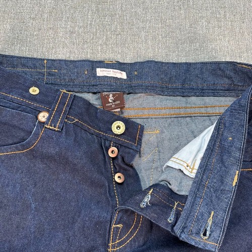 True Religion Limited Edition 0001-1510 Jeans Men 40x34 Blue Straight Button Fly - Picture 3 of 10