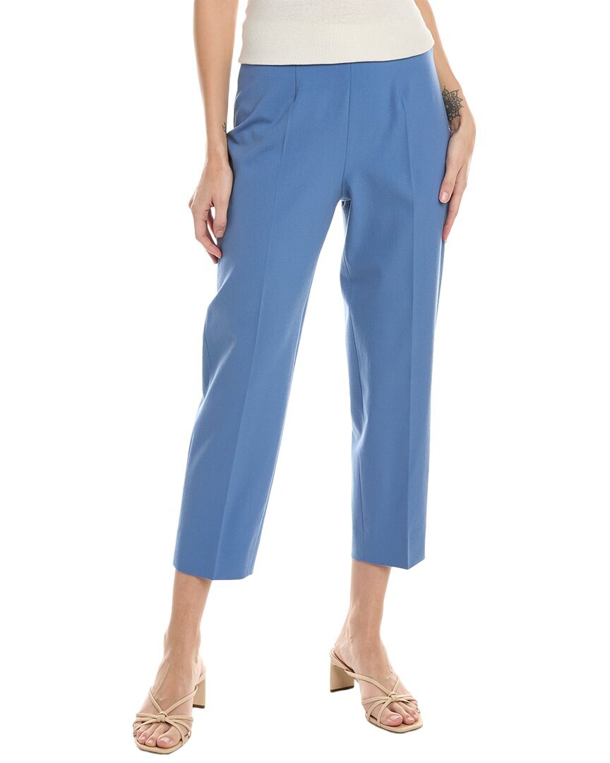 Женские шерстяные брюки Piazza Sempione Audrey из смесовой ткани синего цвета 48