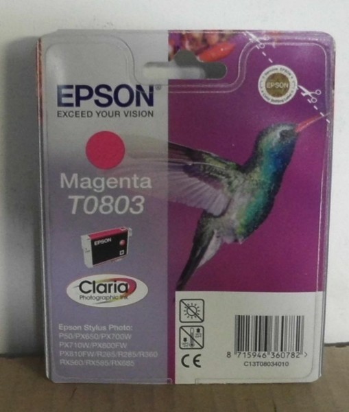 Epson T0803 Tinte Magenta Stylus Photo R265 R285 R360 RX560 RX685 PX700W 2024-image