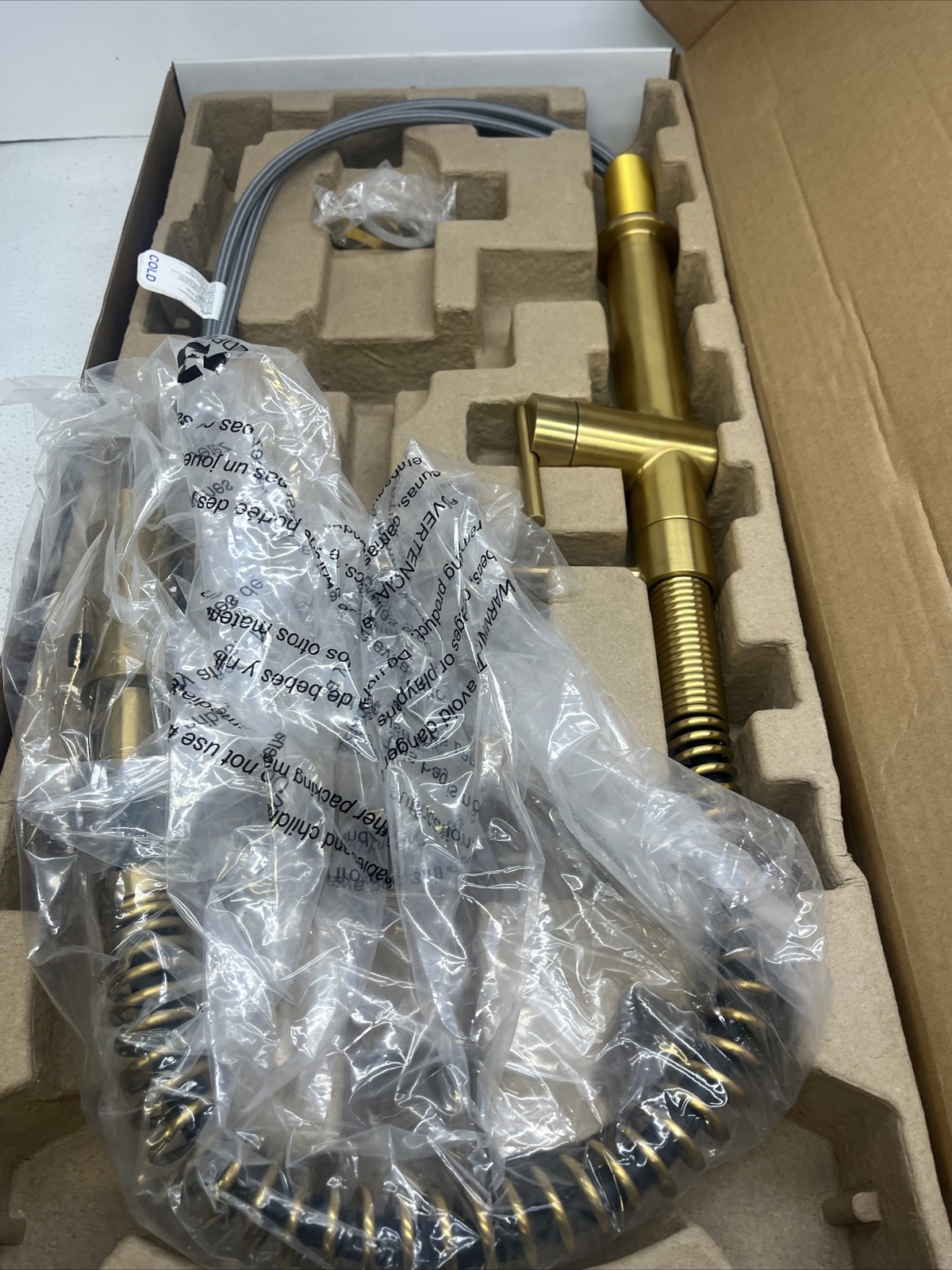 Kohler K-24982-2MB Purist Semi-Pro Pre-Rinse Kitchen Faucet, Brushed Brass
