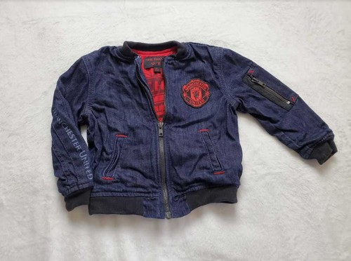 Kleinkind Jungen 2T True Religion Manchester United Denim Jeans Bomberjacke - Bild 1 von 6