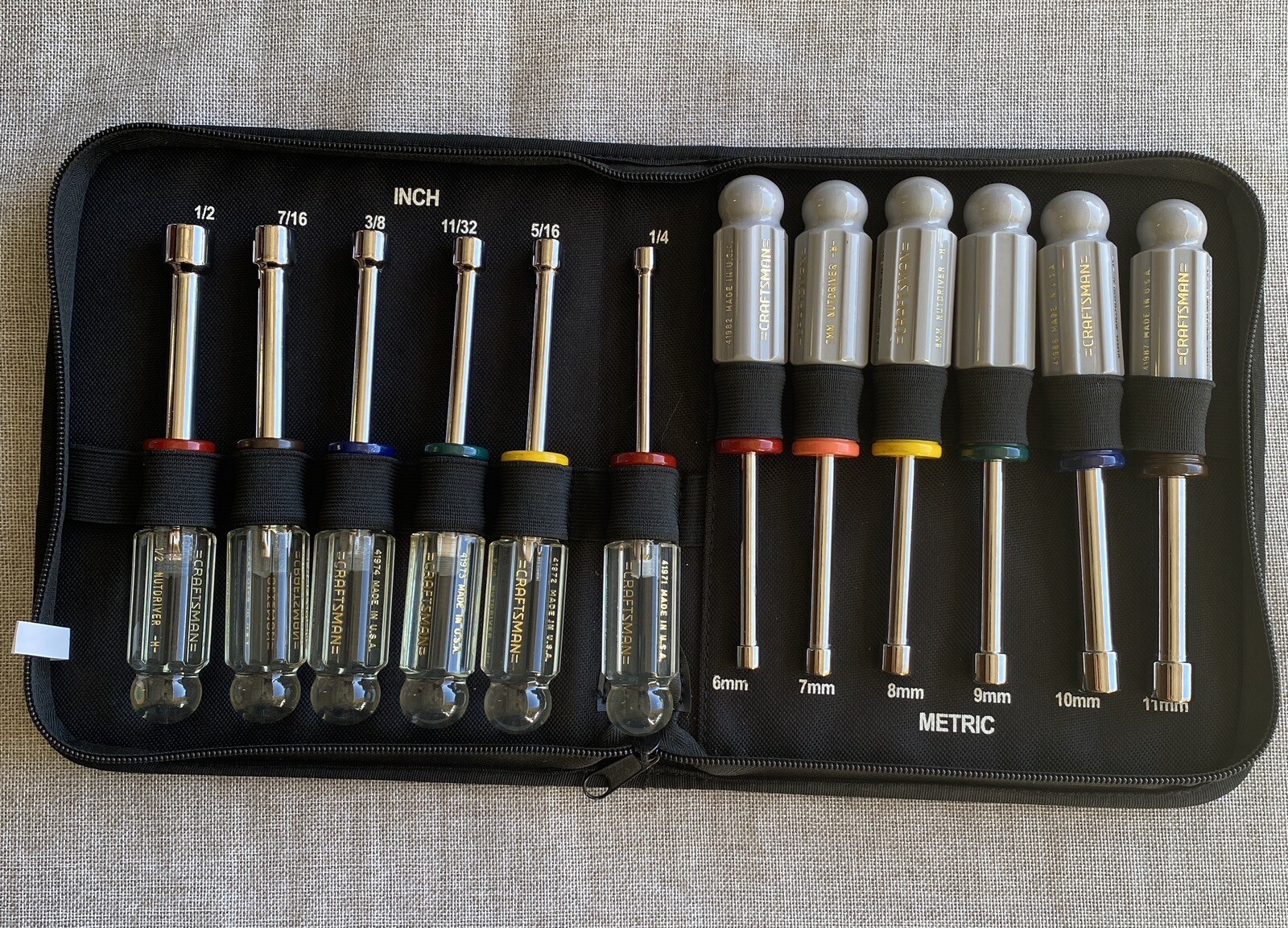 Craftsman 12Piece Metric & SAE Hex Nut Driver Set in Zippered Case eBay