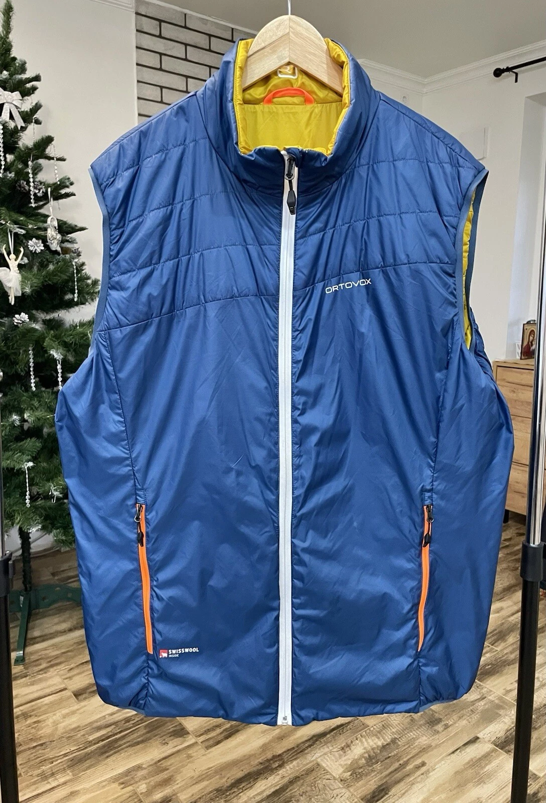 Ortovox Merino Swisswool Reversible Thermal Insulated Vest Full Zip Mens Size XL