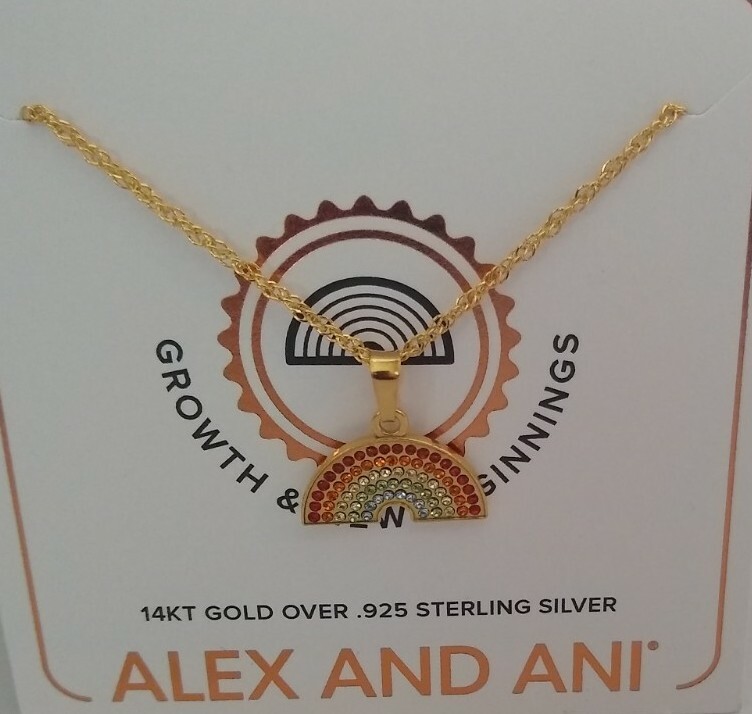ALEX AND ANI★Rainbow Adjustable Necklace 14kt Gold Plated Alex and Ani Crystal Rainbow Pendant Necklace - 14k Gold