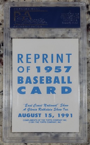 Frank Robinson Firmado Automático 1957 Topps Béisbol Novato Reimpresión RC PSA ¡Losa! - Imagen 2 de 2