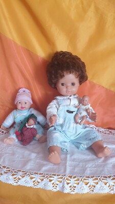 Vintage Puppe Ela 45cm + Zapf Collection kleine Puppen