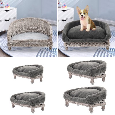 wicker dog sofa