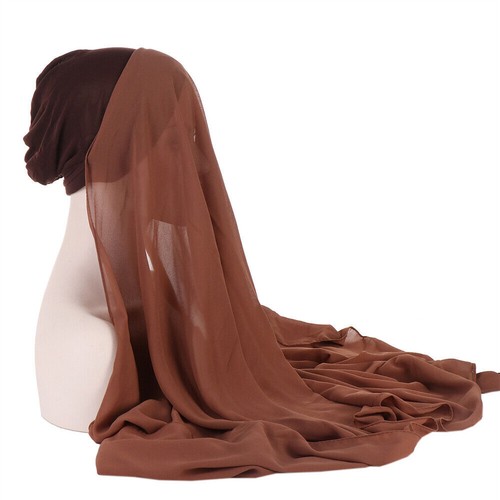One Piece Muslim Women Instant Hijab Khimar Pull On Ready Headscarf Wrap Shawls - Picture 15 of 37
