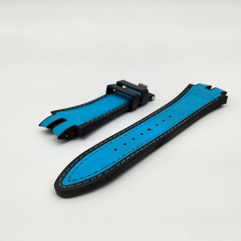 Correa de reloj de goma ROGER DUBUIS azul x negro envío directo de Japón Foto 2 de 4