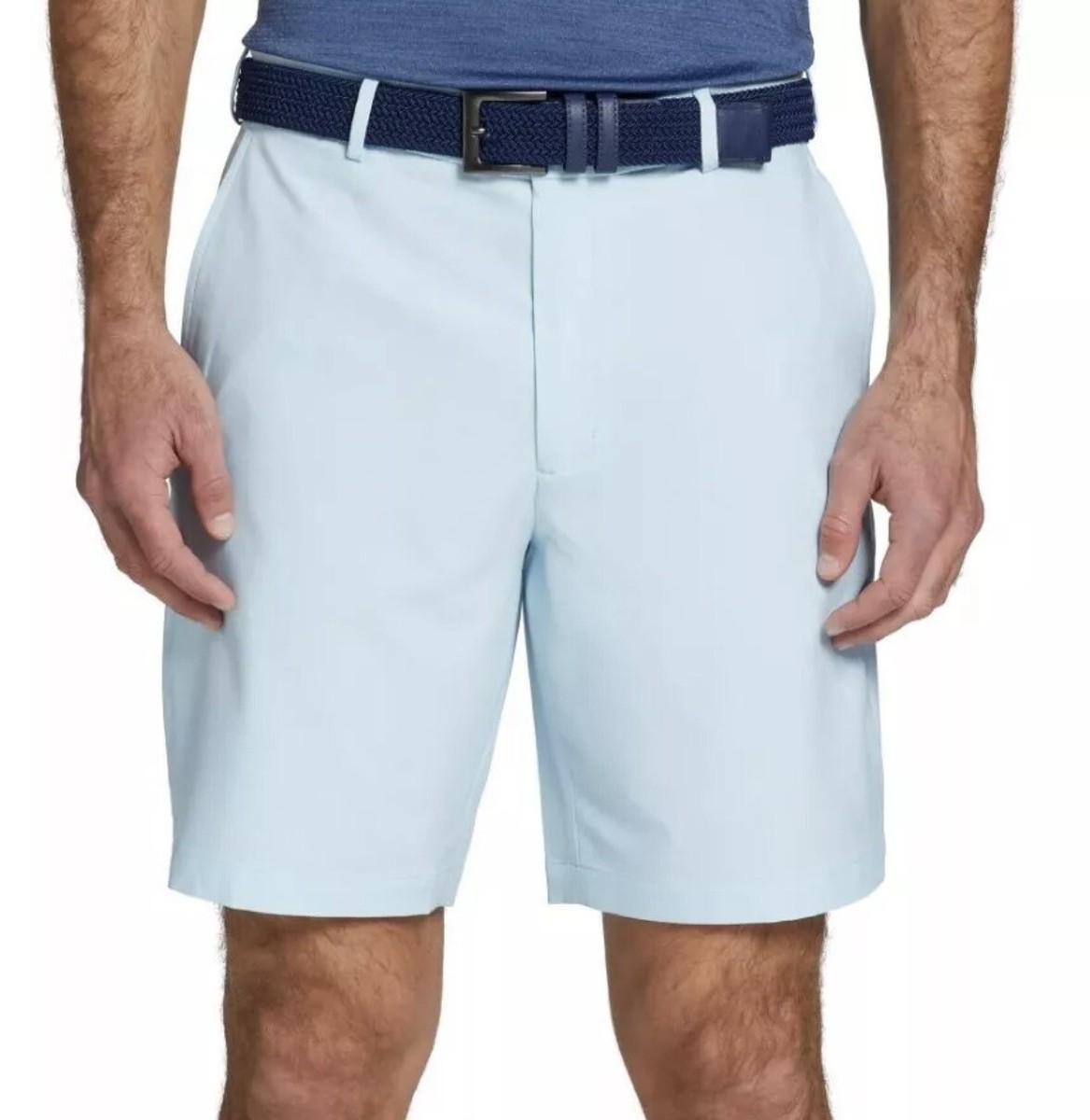 Short Chino Homme Walter Hagen - Taille 38 / P11 - Bleu Doux à Micro-lignes - Neuf Avec étiquettes