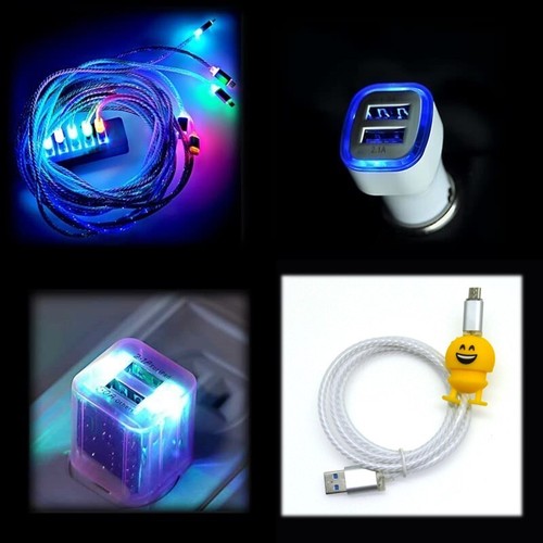 Cordon de câble chargeur de charge EMOJI éclairé par DEL - nombreuses couleurs ! - Photo 31 sur 35