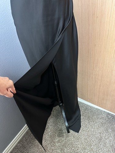 BHLDN NWT Black Dylan One Shoulder Side Slit Gown, $248, Size 10 - Picture 6 of 15
