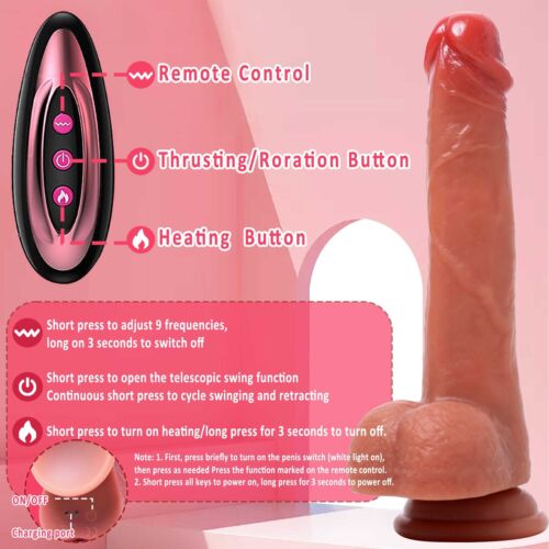 Dildo Vibrator mit Stoßfunktion G-Punkt Anal Vibratoren Sexspielzeug für Frauen - Bild 12 von 24