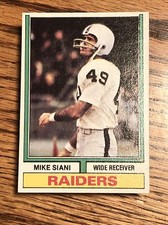 1974 TOPPS MIKE SIANI #39 OAKLAND RAIDERS FOOTBALL CARD