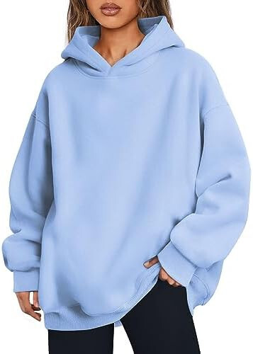 Women's Oversized Fleece Hoodie Pullover Hooded Sweatshirt Long Sleeve Tops - Picture 14 of 88