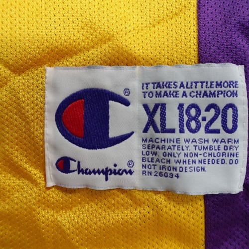 Vintage Kobe Bryant Lakers Jersey XL Yellow Youth Champion Mens Small Womens M - Picture 2 of 9