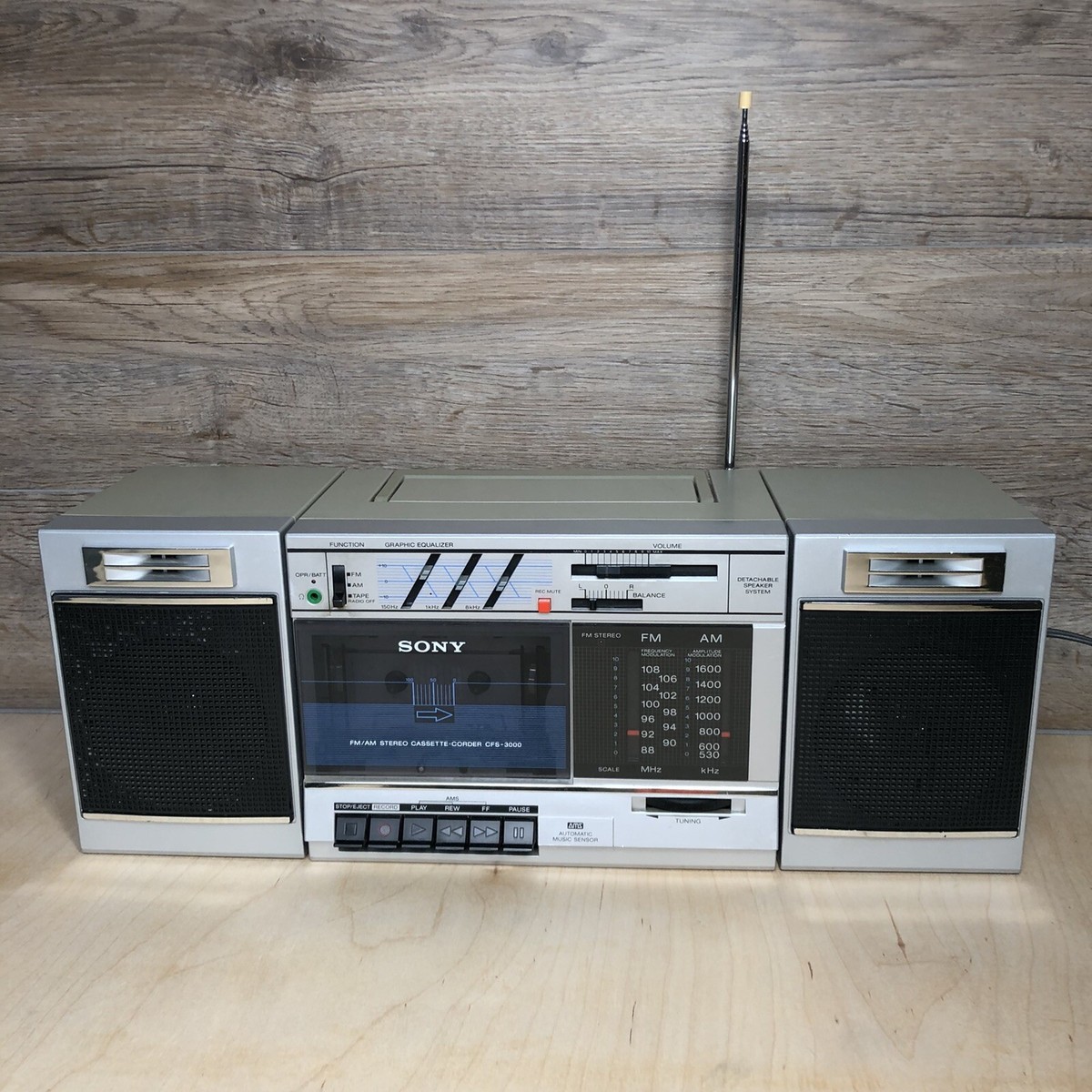 VTG Sony CFS-3000 TranSound AM FM Stereo Radio Cassette Recorder