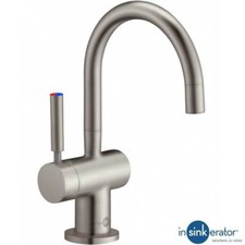 Insinkerator Brushed Steel Steaming Hot & Cold Kitchen Kettle Tap NO TANK