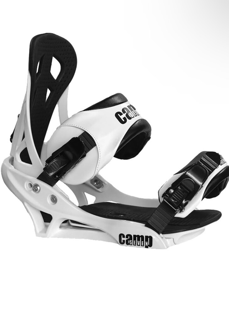 CAMP SEVEN SUMMIT MENS 7 - 14 SNOWBOARD BINDING BLACK And WHITE. NEW