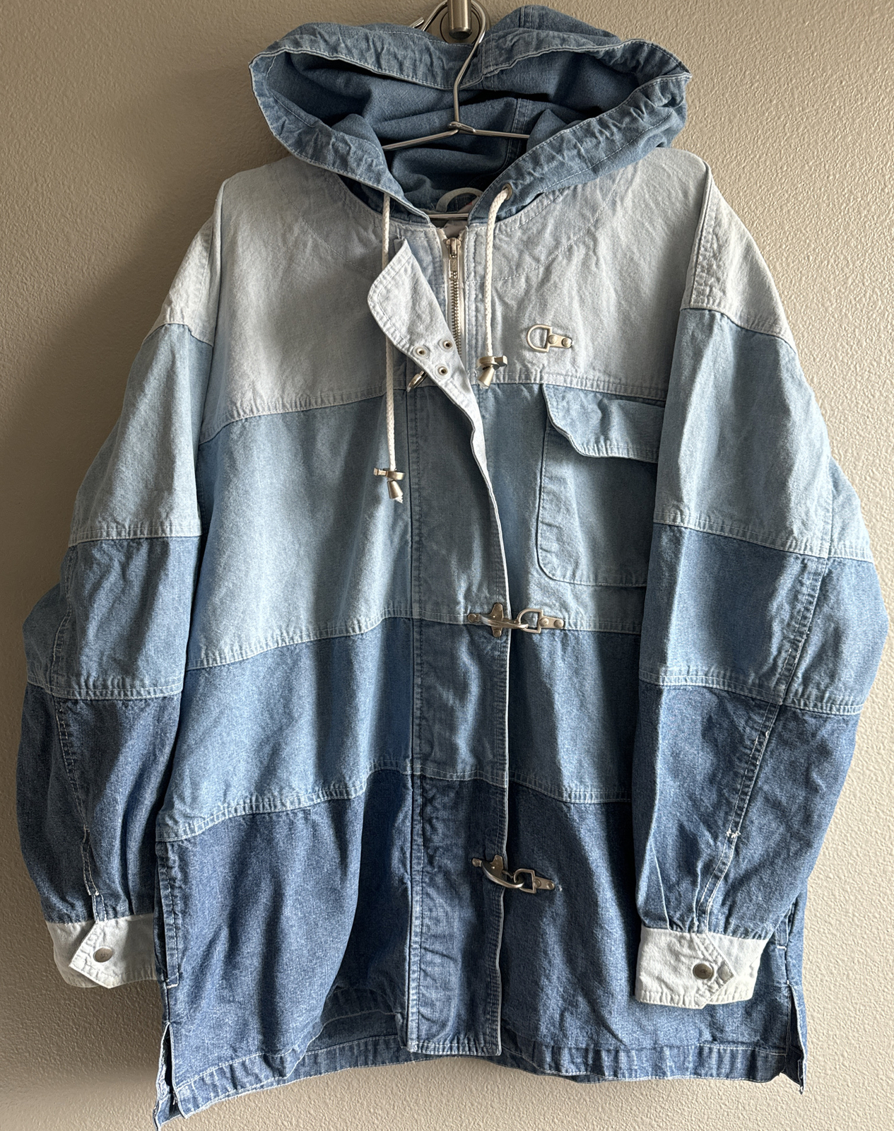 VTG The Bad Lands Outerwear Patchwork Striped Hoo… - image 2