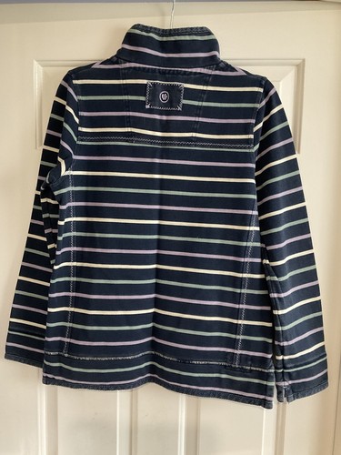 Women’s Fat Face The Airlie 1/4 Zip Navy Blue Striped Top Size 10 - Picture 5 of 11