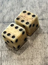 1765 Stamp Act era G. Rex III taxes cattle bovine dice pair 081124kGGZDF