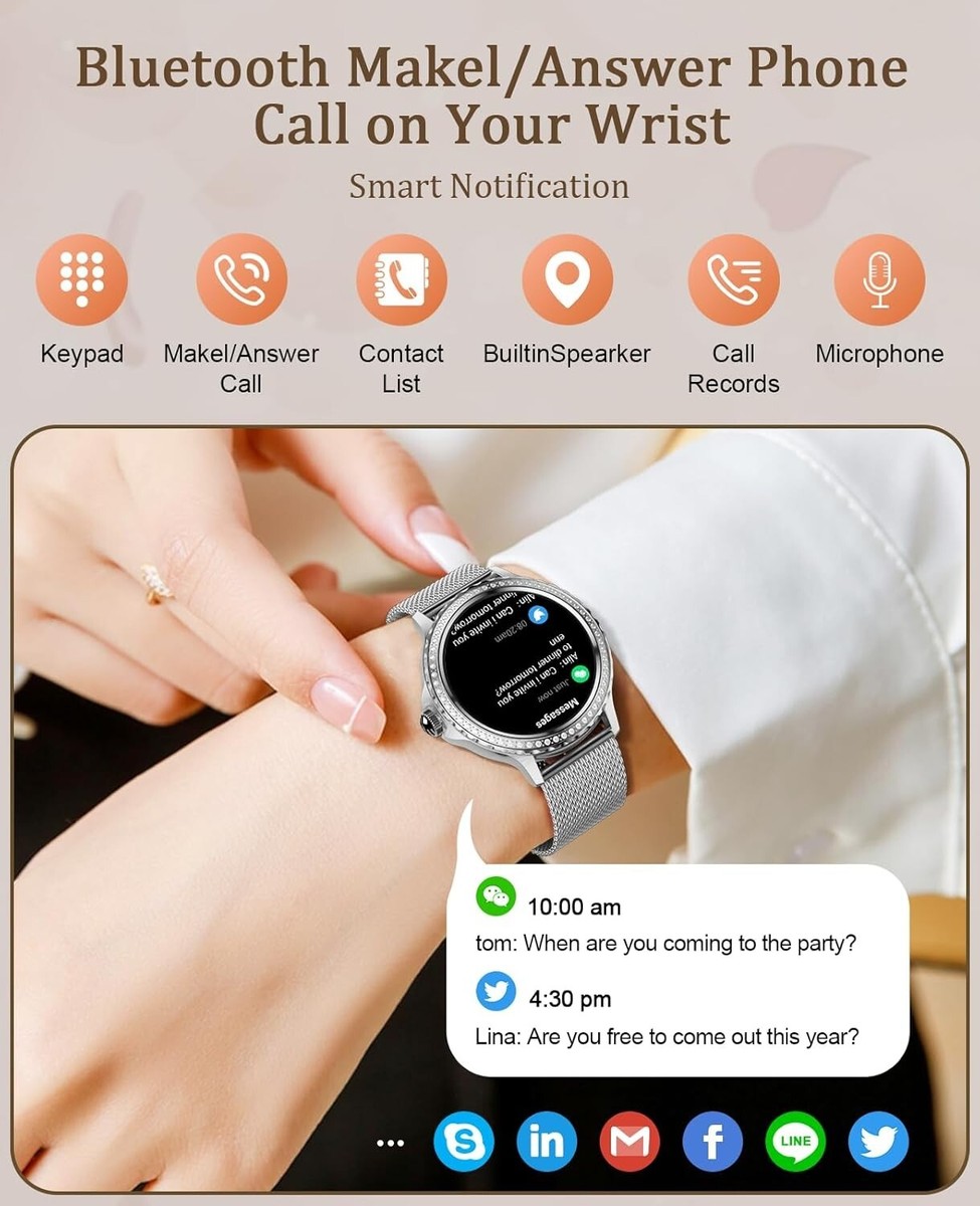Smart Watch for Women Fitness Tracker Blood Pressure Heart Rate