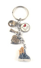 Vintage "I Love Dogs" Bone Dish Heart Scottie Dog Charm Keyring Keychain — photo 1