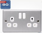 2no  BG MC522 Metal Clad | 13A | 2 Gang 2 Switched Socket