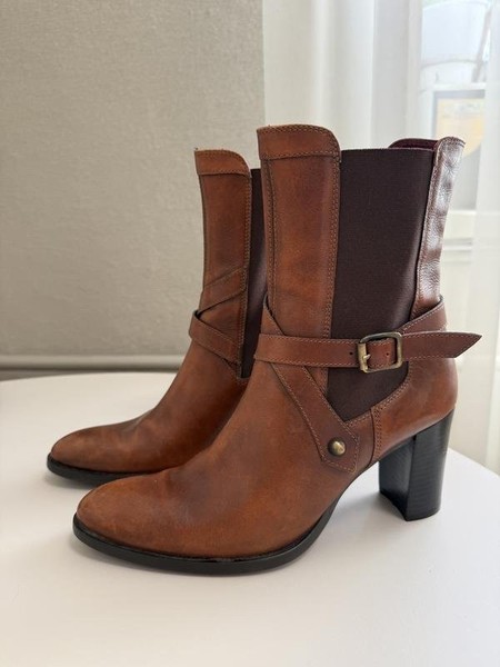 Women Enzo Poli Boots Brown Leather 37