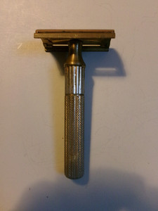 Vintage Gillette Fat Handle Copper Toned Safety Razor
