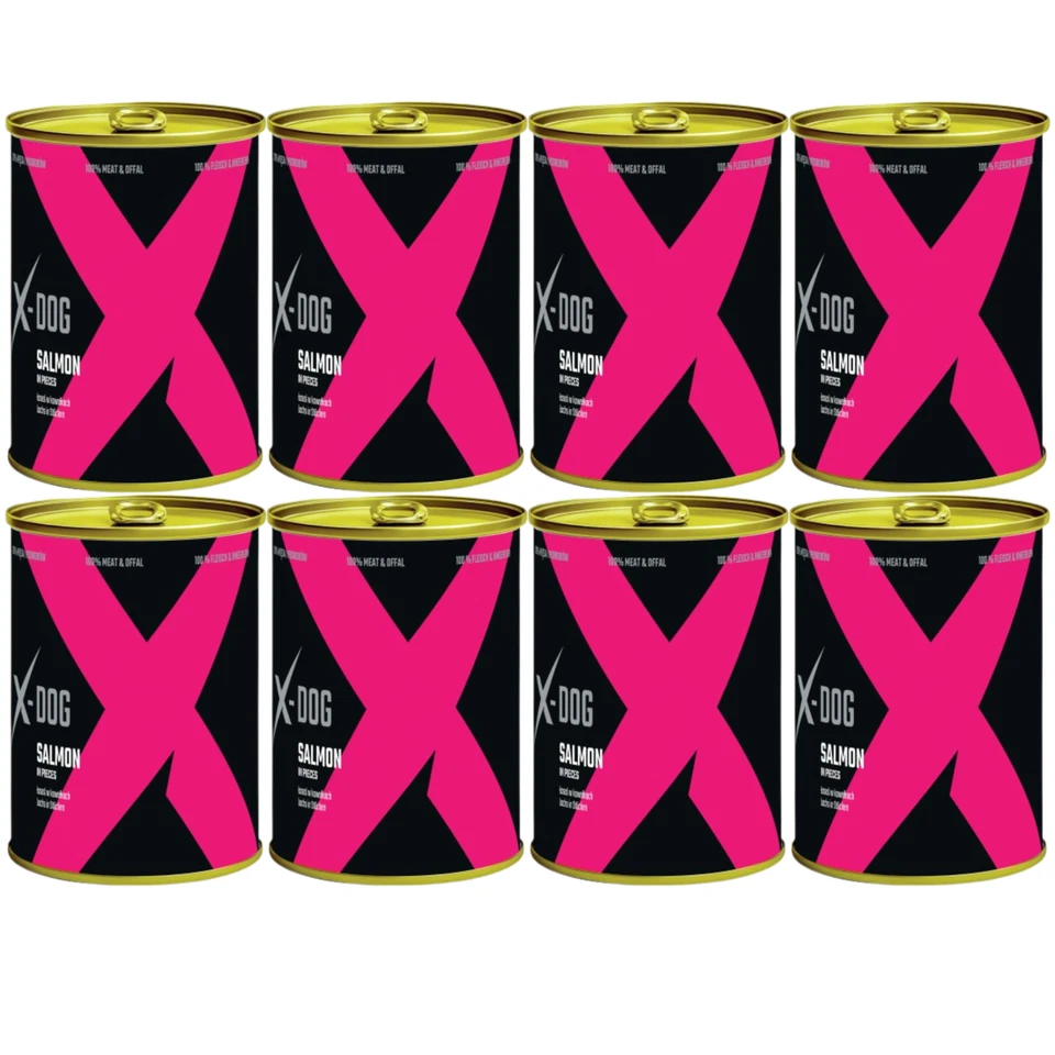 Nassfutter Hund 8x 800g Lach in Stücken Getreidefrei Hundefutter X-DOG - Bild 3 von 4