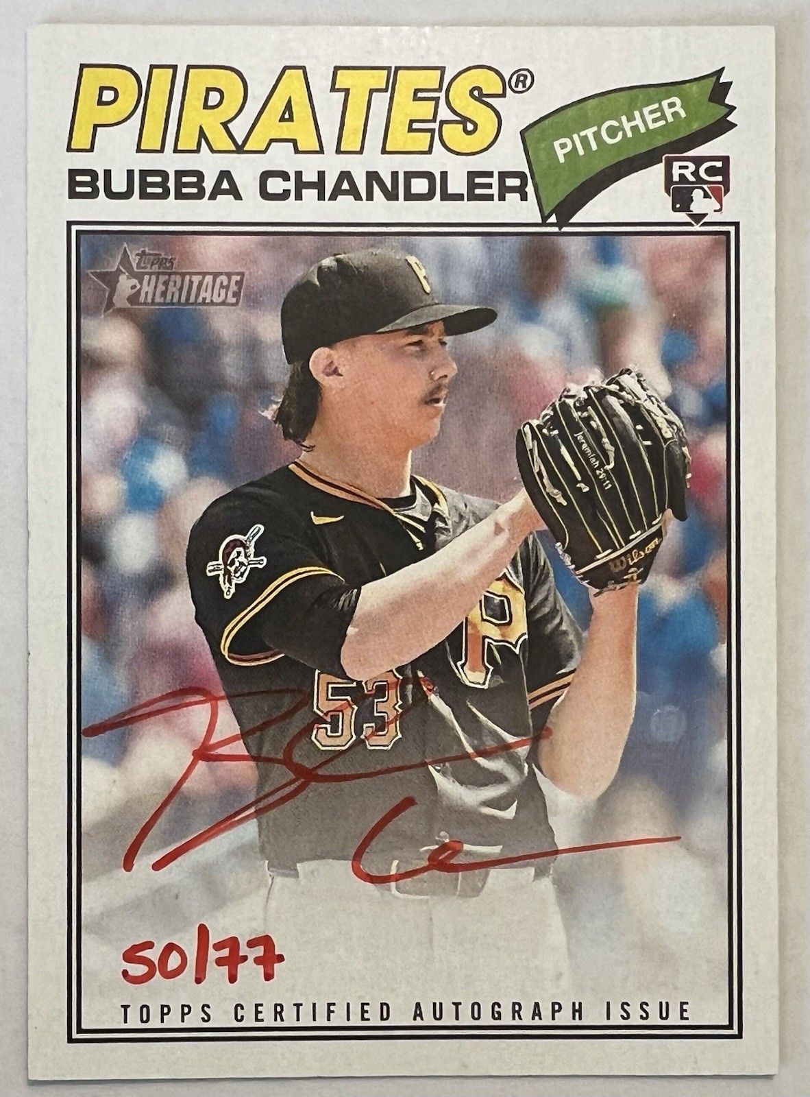 2026 Topps Heritage Bubba Chandler Rookie Real One Auto RED INK 50/77