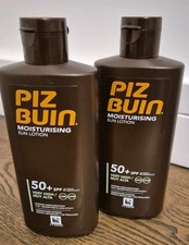 2 x Piz Buin Moisturising Sun Tan Lotion / Cream SPF 50+