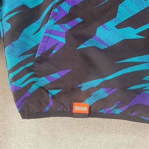 Adidas Jacket Mens Large Black Teal Reversible Hooded Basketball Windbreaker Vtg - Picture 2 of 9