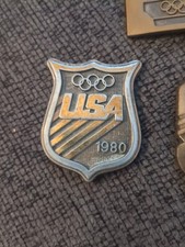 Vintage USA Olympics Belt Buckles Lot Of 3. 1980, 1984, 1988