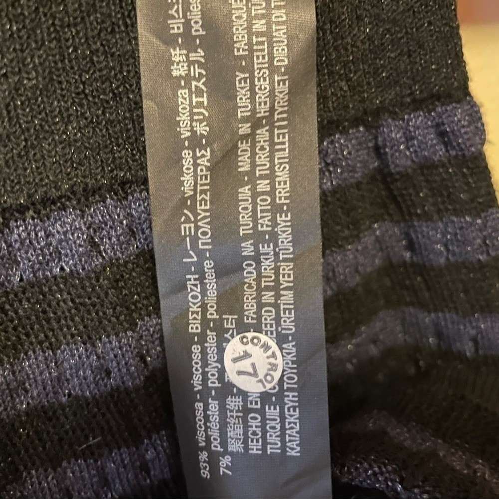 Zara Womens Knit Dress Stretch Blue Black Striped Knit Short Sleeve Size Small thumbnail 10