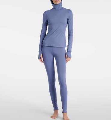 ALO yoga Alosoft Frontrunner Ribbed-Knit Top (Infinity Blue/Large) NWT